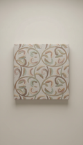 Embroidered botanical wall art panel