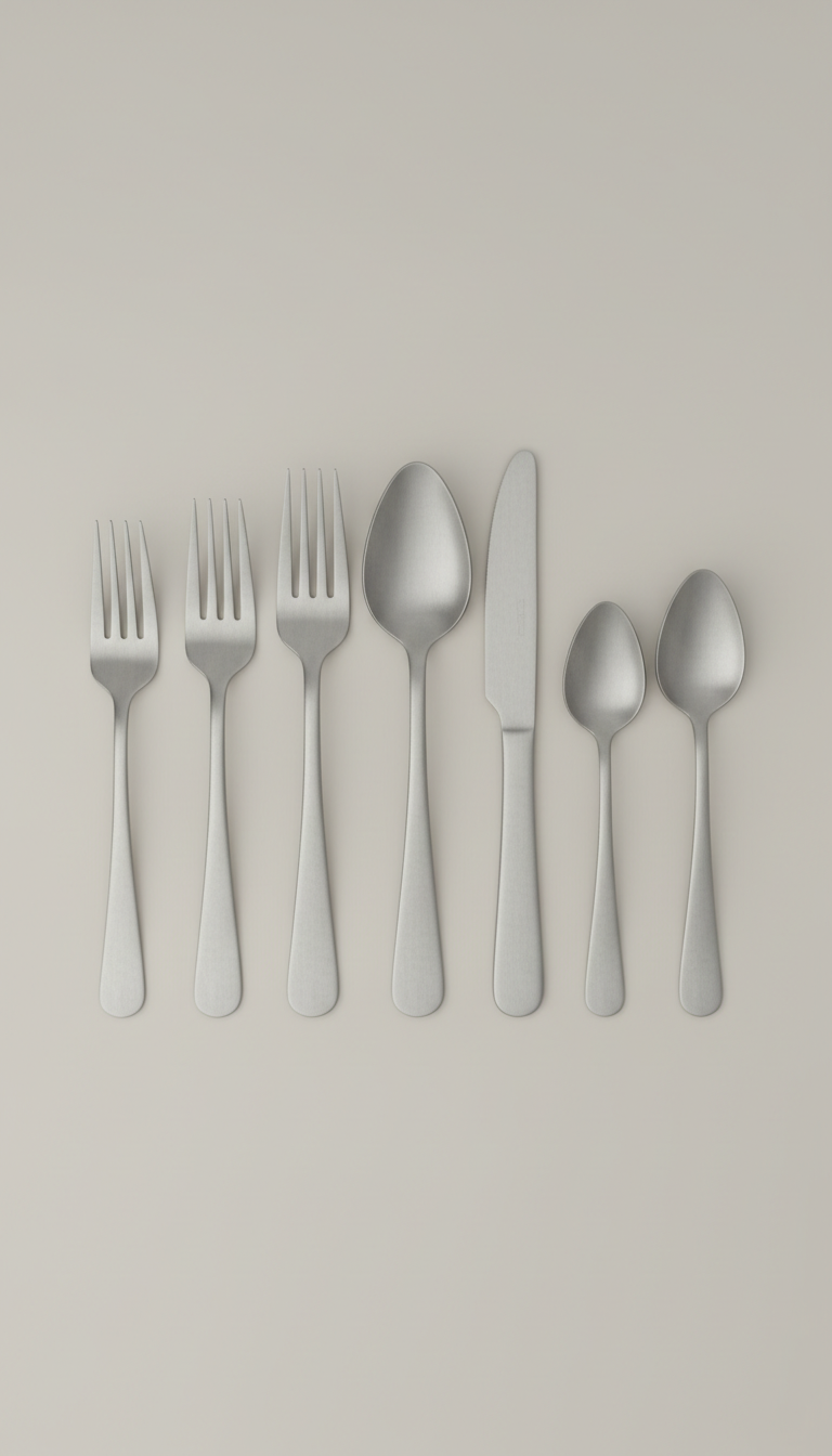 Brushed metal modern tableware set